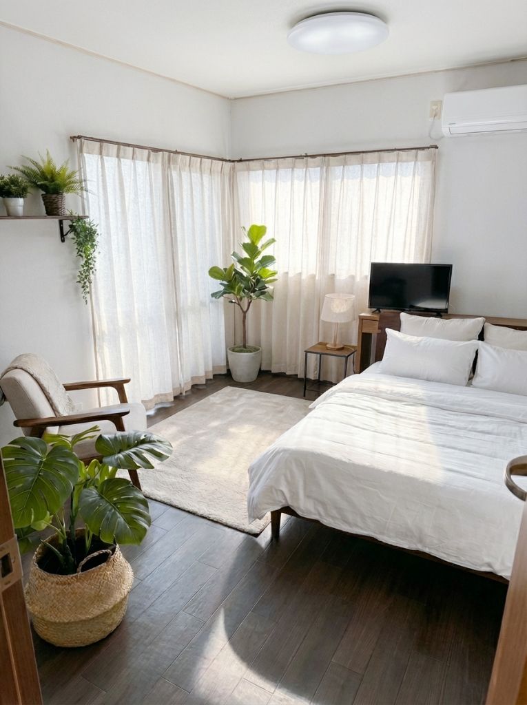 奈良県グループホームの個室 - 観葉植物とナチュラルな雰囲気の居室